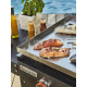 Plancha gaz Carmen 4 feux chariot pliable - Brasero