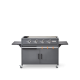 Plancha gaz 4 brûleurs Lola inox sur chariot Brasero
