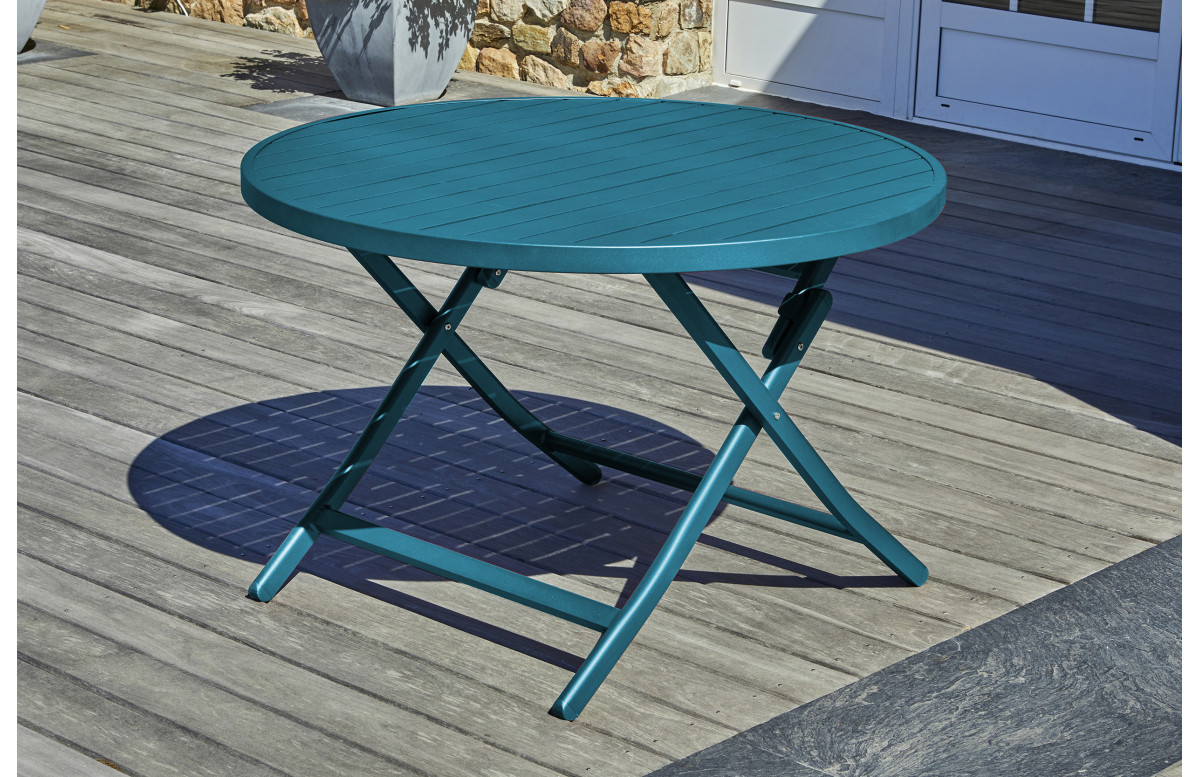 Table ronde de jardin pliante MARIUS en aluminium CITY GARDEN Table ronde de jardin pliante MARIUS en aluminium CITY GARDEN