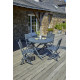 Ensemble table ronde et chaises de jardin pliantes MARIUS en aluminium CITY GARDEN
