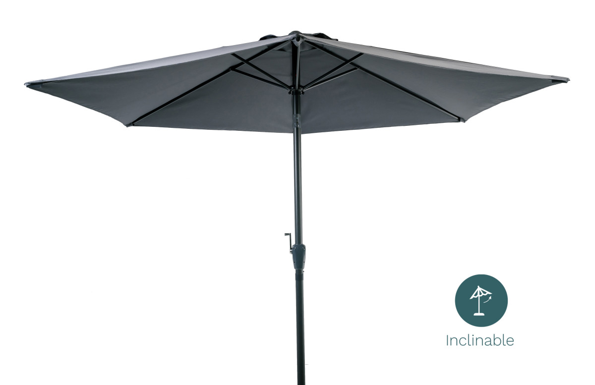 Parasol rond droit 3M en aluminium avec manivelle - Essenciel Green Parasol rond droit 3M en aluminium avec manivelle - Essenciel Green