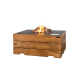 Table brasero gaz extérieur rectangulaire en teck - Happy Cocooning