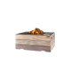 Table brasero gaz extérieur rectangulaire en teck Nice & Nastty - Happy Cocooning