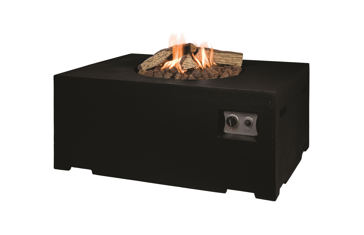 Table brasero gaz extérieur rectangulaire en composite - Happy Cocooning