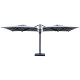 Parasol de jardin rectangulaire déporté double et rétractable Dual T Carbone 3 x 6 SCOLARO