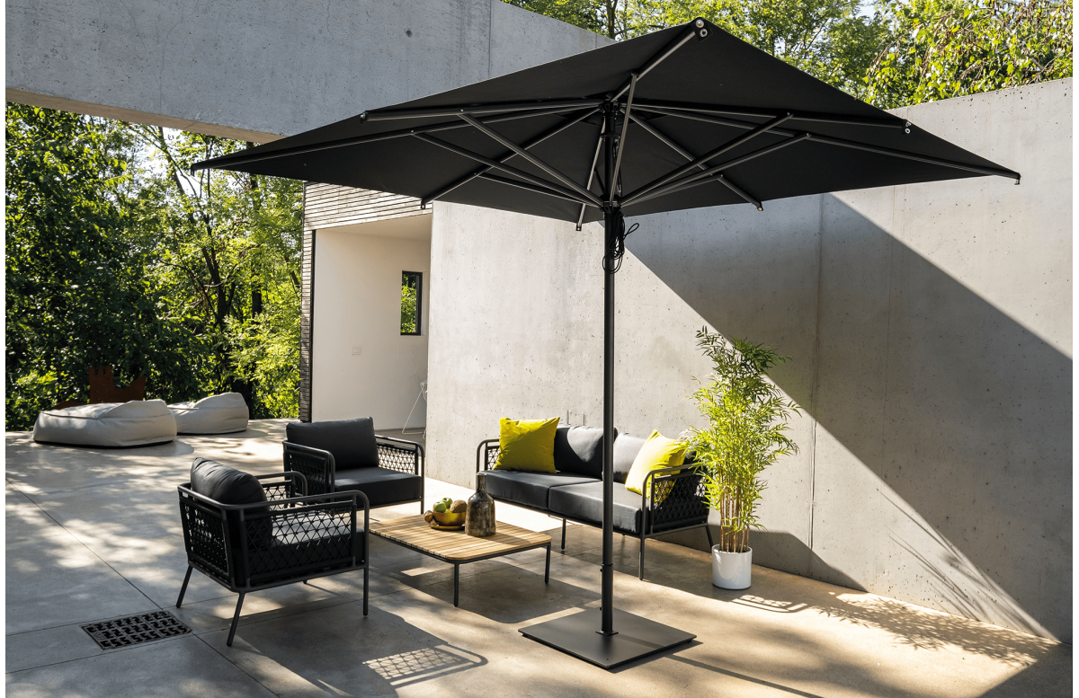 Parasol de jardin carré droit en aluminium Napoli Standard 3 x 3 SCOLARO Parasol de jardin carré droit en aluminium Napoli Standard 3 x 3 SCOLARO