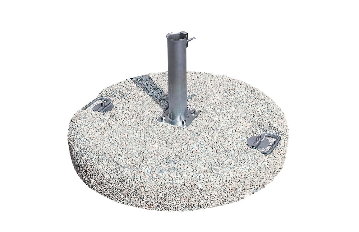 Pied de parasol en ciment grés blanc pour mat standard SCOLARO 80 kg Pied de parasol en ciment grés blanc pour mat standard SCOLARO 80 kg