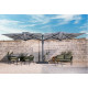 Parasol de jardin rectangulaire déporté double et rétractable Dual T Carbone 3 x 6 SCOLARO