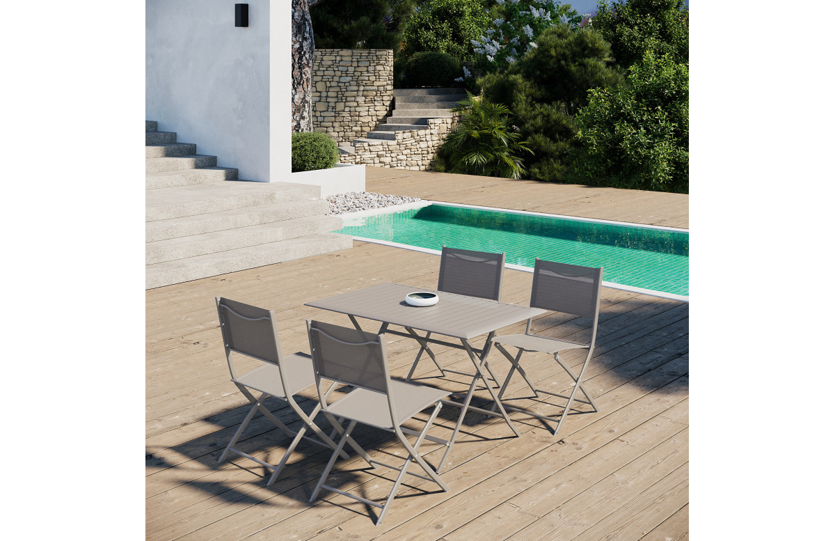 Table pliante GM 150X75 en aluminium - Essenciel Green