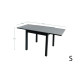 Table extensible Fidji en aluminium et verre anthracite 6 personnes - Essenciel Green