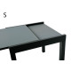 Table extensible Fidji en aluminium et verre anthracite 6 personnes - Essenciel Green