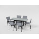Table extensible Fidji en aluminium et verre anthracite 6 personnes - Essenciel Green