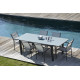 Table extensible Fidji en aluminium et verre anthracite 6 personnes - Essenciel Green