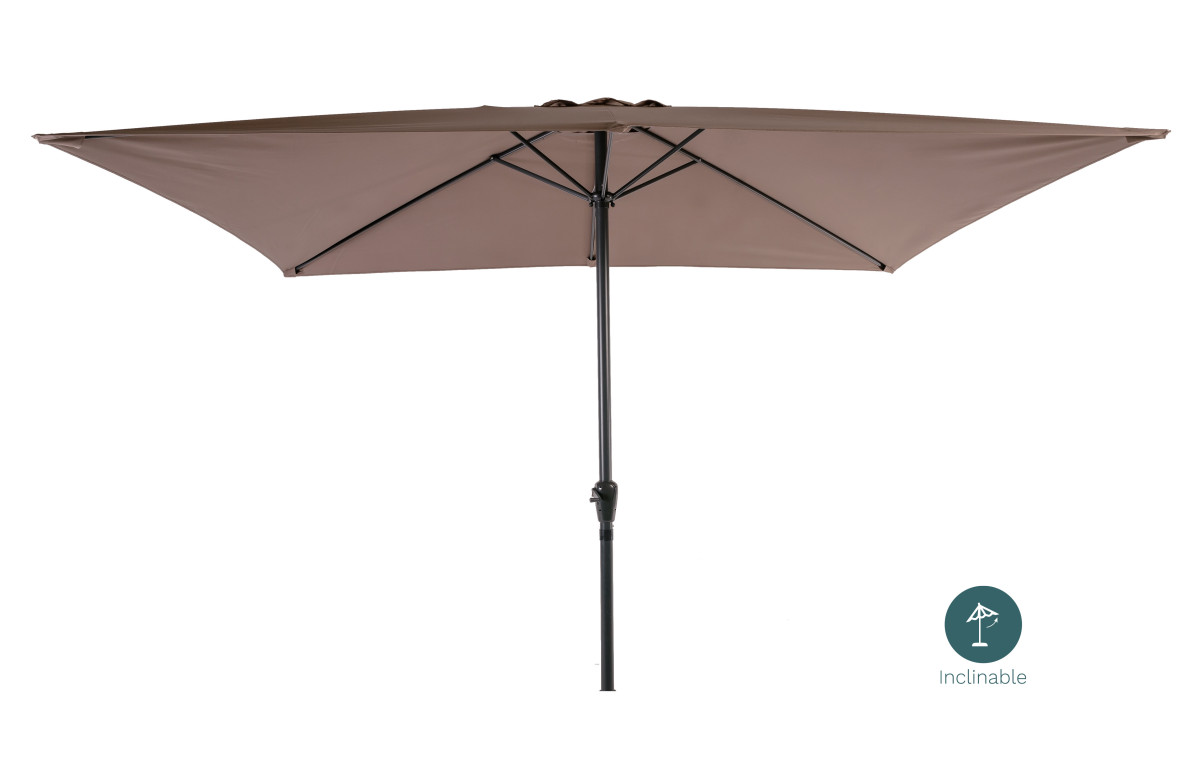 Parasol rectangulaire inclinable 2X3M en aluminium - Essenciel Green