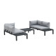 Salon de jardin d'angle en acier 5 personnes Manava - Essenciel Green