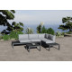 Salon de jardin d'angle en acier 5 personnes Manava - Essenciel Green