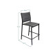 Tabouret de bar en textilène Gris foncé en aluminium - Essenciel Green