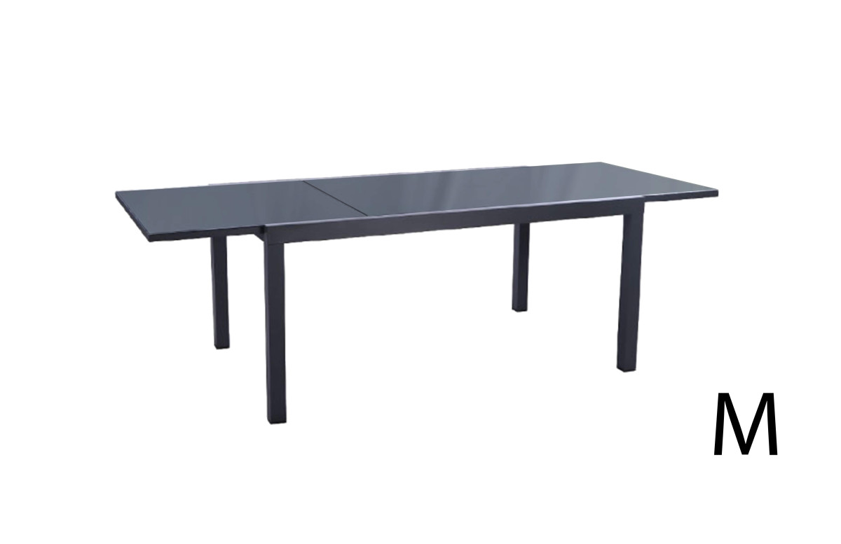 Table extensible Fidji en aluminium et verre anthracite 10 personnes - Essenciel Green Table extensible Fidji en aluminium et verre anthracite 10 personnes - Essenciel Green