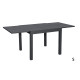 Ensemble table extensible Hanae et chaises de jardin Sperone en aluminium anthracite 6 personnes - Essenciel Green