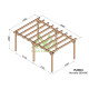 Pergola autoportée en bois 6x4M MARSELLA - Maderland
