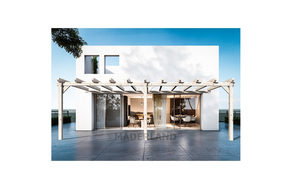 Pergola adossée en bois 5x5M SEVILLA - Maderland