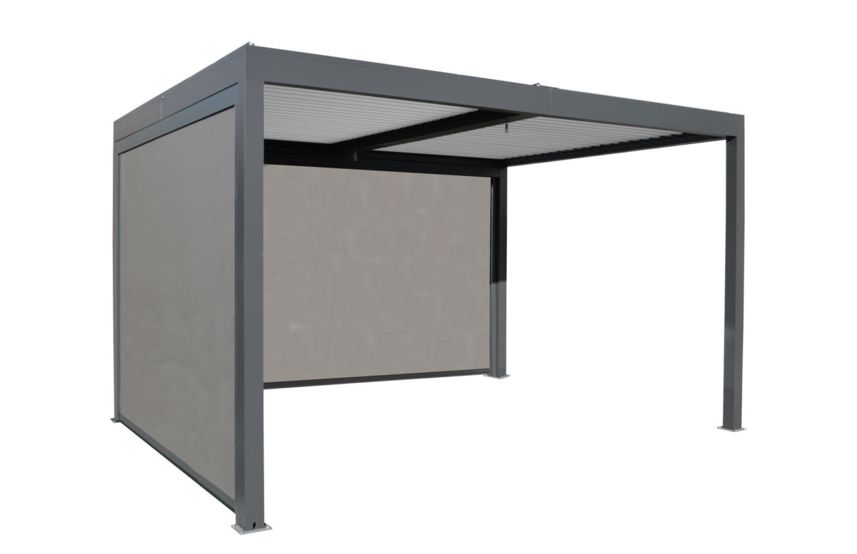 Rideau pergola bioclimatique autoportée Océo Zephir et Eris 4M en aluminium