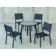 Ensemble table CALIFORNIA et fauteuils de jardin SION-2 4 personnes HEVEA en aluminium et HPL