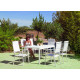 Ensemble table FORMENTOR et fauteuils de jardin LION 200cm HEVEA en aluminium et textilène