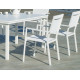 Ensemble table NEFERTI et fauteuils de jardin CORCEGA-3 6 personnes HEVEA en aluminium et textilène