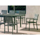Ensemble table PALMA et fauteuils de jardin CORCEGA-3 8 personnes HEVEA en aluminium et textilène