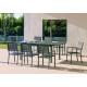 Ensemble table PALMA et fauteuils de jardin CORCEGA-3 8 personnes HEVEA en aluminium et textilène