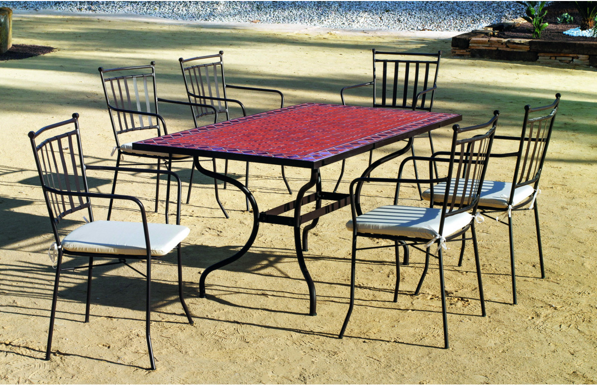 Ensemble table LIMA et fauteuils de jardin SHIFA 6 personnes HEVEA en acier et Dralon Ensemble table LIMA et fauteuils de jardin SHIFA 6 personnes HEVEA en acier et Dralon