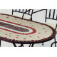 Ensemble table MALAYA et fauteuils de jardin SHIFA 6 personnes HEVEA en acier et Dralon