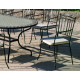 Ensemble table MONTECARLO et fauteuils de jardin SHIFA 8 personnes HEVEA en acier et Dralon