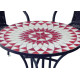 Ensemble table NEYPAL et fauteuils de jardin BRASIL 4 personnes HEVEA en acier et résine tressée