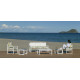 Salon de jardin PIAVE 5 personnes HEVEA en aluminium et Dralon