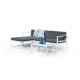 Salon de jardin CHENIT droit 3 personnes HEVEA en aluminium et Dralon