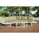 Salon de jardin LOIRA 5 personnes HEVEA en aluminium et HPL