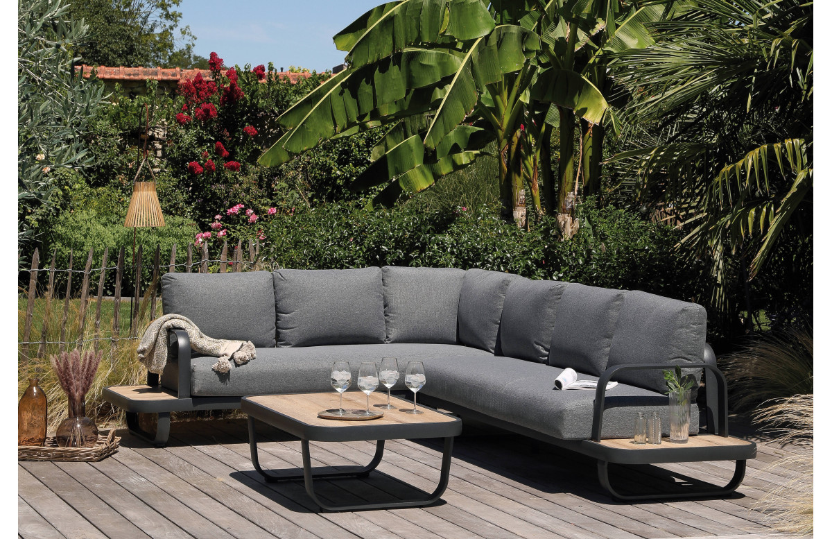 Salon de jardin d'angle bas Darwin ProLoisirs 5/6 personnes en aluminium Salon de jardin d'angle bas Darwin ProLoisirs 5/6 personnes en aluminium
