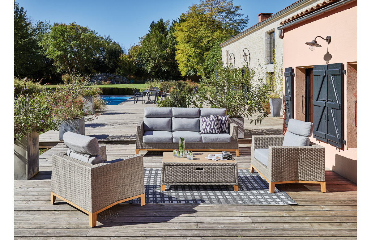 Salon de jardin design bas Ivano ProLoisirs en aluminium Salon de jardin design bas Ivano ProLoisirs en aluminium
