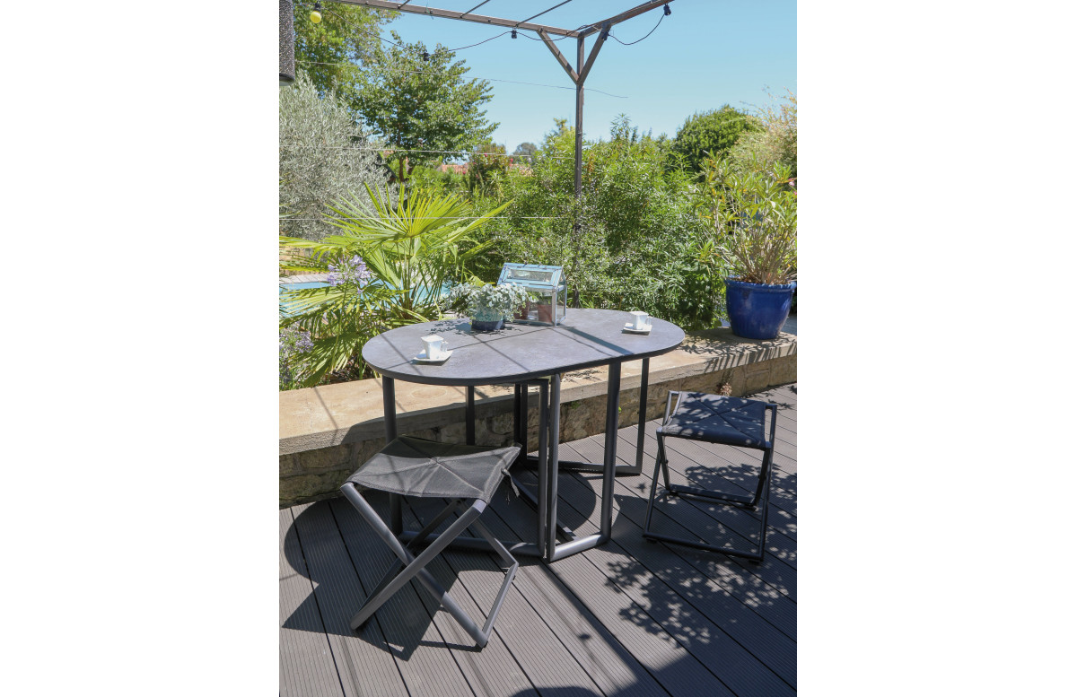 Salon de jardin design bas Balcon ProLoisirs pliant 2/4 personnes en aluminium Salon de jardin design bas Balcon ProLoisirs pliant 2/4 personnes en aluminium