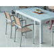Ensemble table CAMELIA et fauteuils VIENA 6 personnes HEVEA en aluminium et textilène
