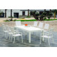 Ensemble table CAMELIA et fauteuils PRISCILA 8 personnes HEVEA en aluminium et textilène