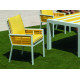 Ensemble table et fauteuils LUARCA 6 personnes HEVEA en aluminium et Dralon