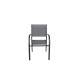 Ensemble table extensible Hanae et fauteuils de jardin Lavezzi en aluminium anthracite 6 personnes - Essenciel Green
