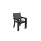 Ensemble table extensible Hanae et fauteuils de jardin Navagio en aluminium et verre anthracite 8 personnes - Essenciel Green