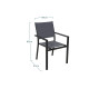 Ensemble table extensible Hanae et fauteuils de jardin Navagio en aluminium et verre anthracite 8 personnes - Essenciel Green