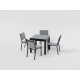 Ensemble table extensible en verre Fidji et chaises de jardin Sperone en aluminium anthracite 4 personnes - Essenciel Green