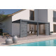 Pergola bioclimatique adossée Ombréa en aluminium 3x6 M