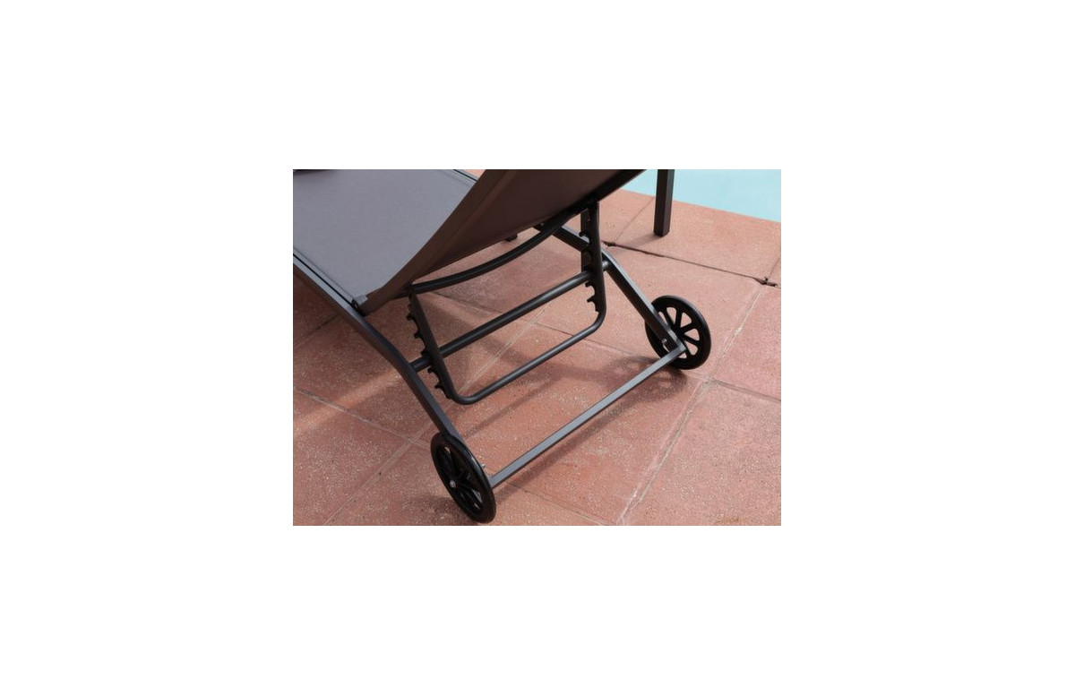 Bain de soleil à roulettes empilable en aluminium - CELIO - Alizé Bain de soleil à roulettes empilable en aluminium - CELIO - Alizé